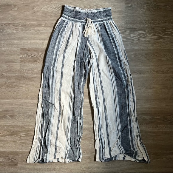 Vanilla Star Wide Leg Striped Pants with Slits Size Small - Picture 2 of 5